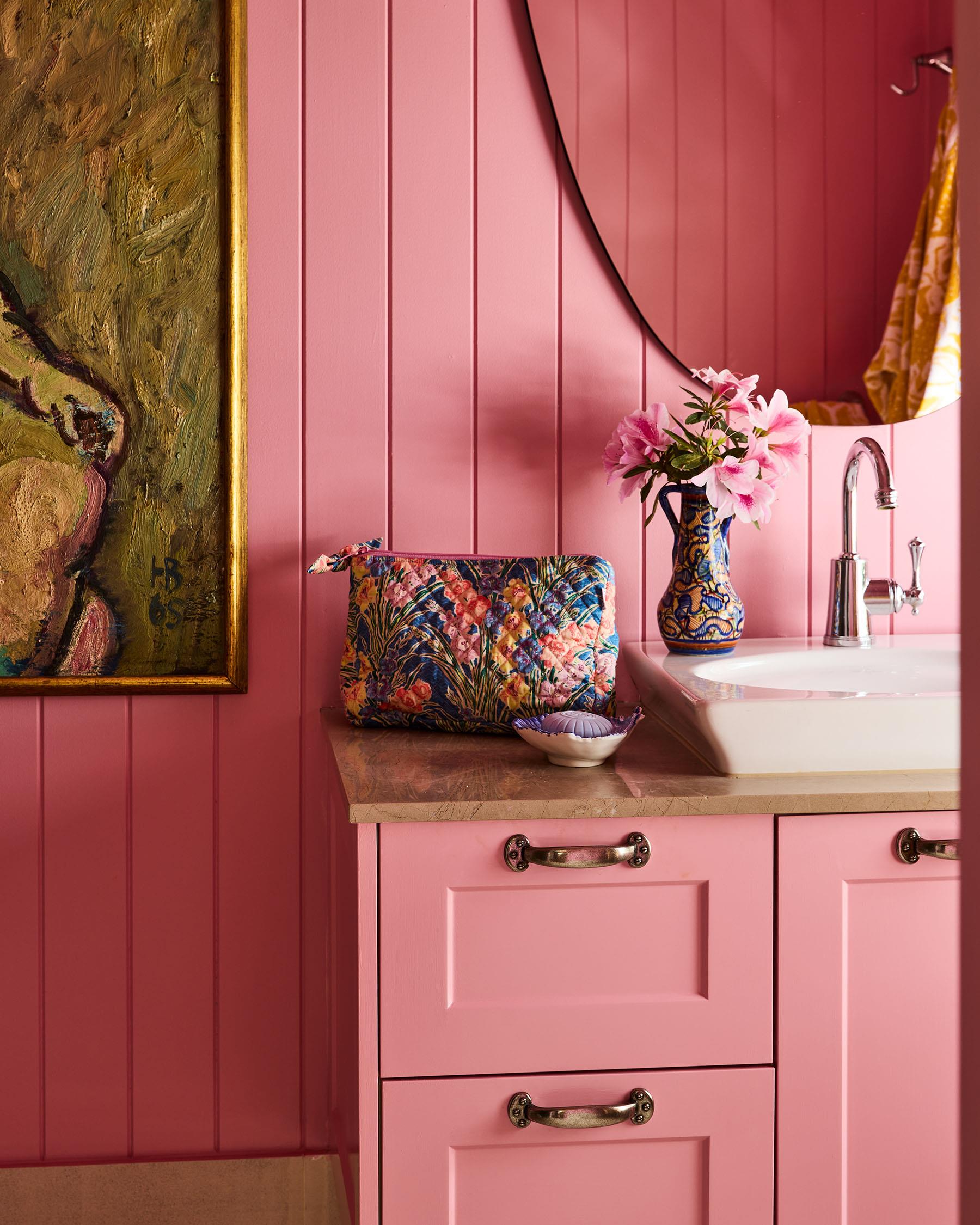 KIP & CO x ANNA SPIRO - QUILTED COTTON TOILETRY PURSE - GLADIOLUS