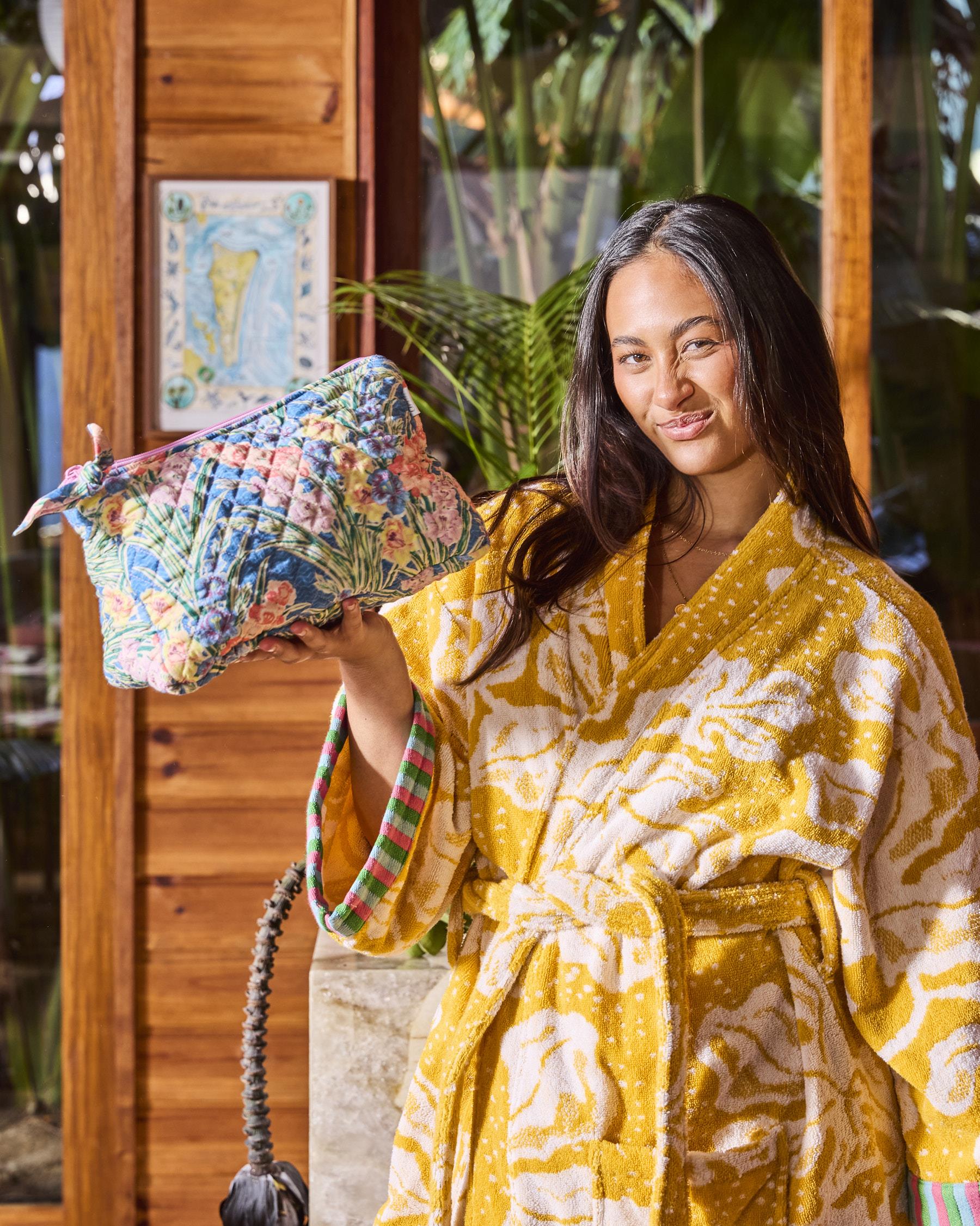 KIP & CO x ANNA SPIRO - QUILTED COTTON TOILETRY PURSE - GLADIOLUS