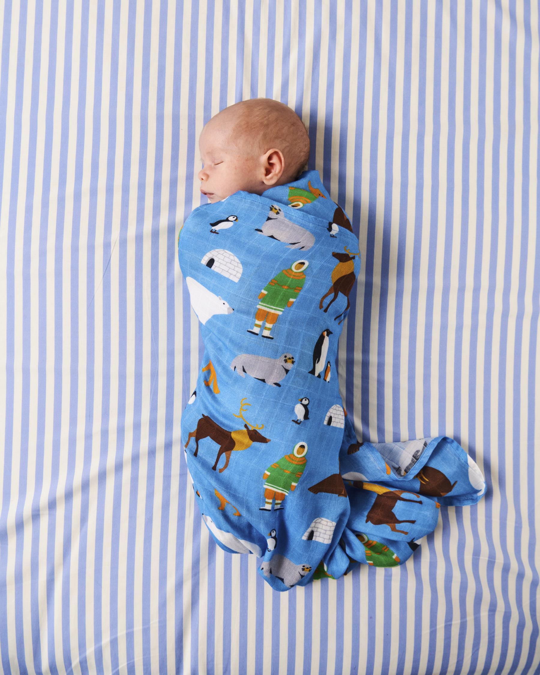 KIP & CO - BAMBOO SWADDLE - FARM FRIENDS