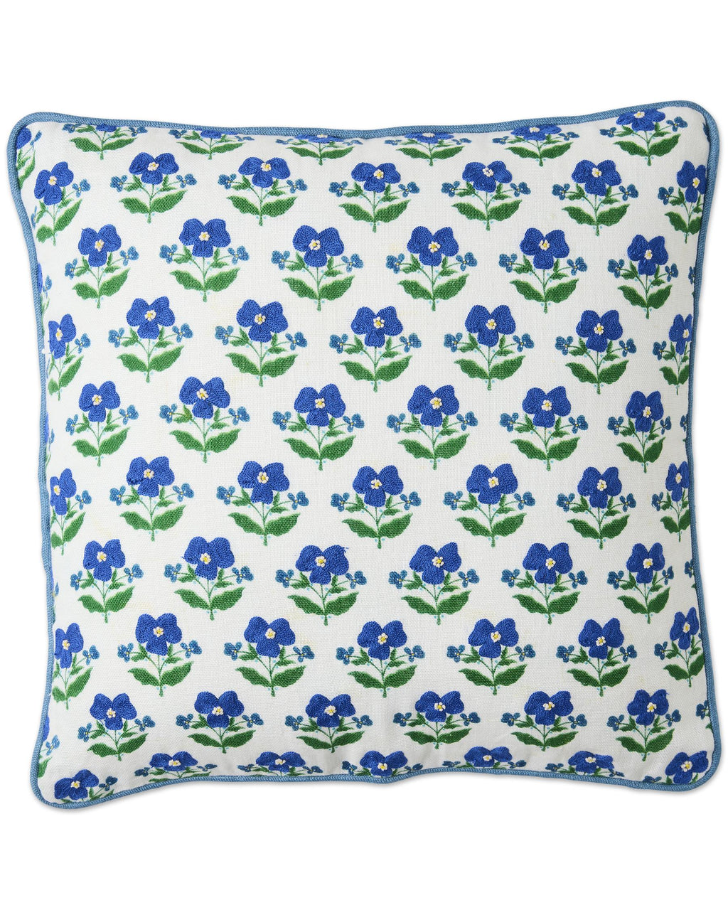KIP & CO x ANNA SPIRO - EMBROIDERED CUSHION - INDIAN SUMMER WHITE