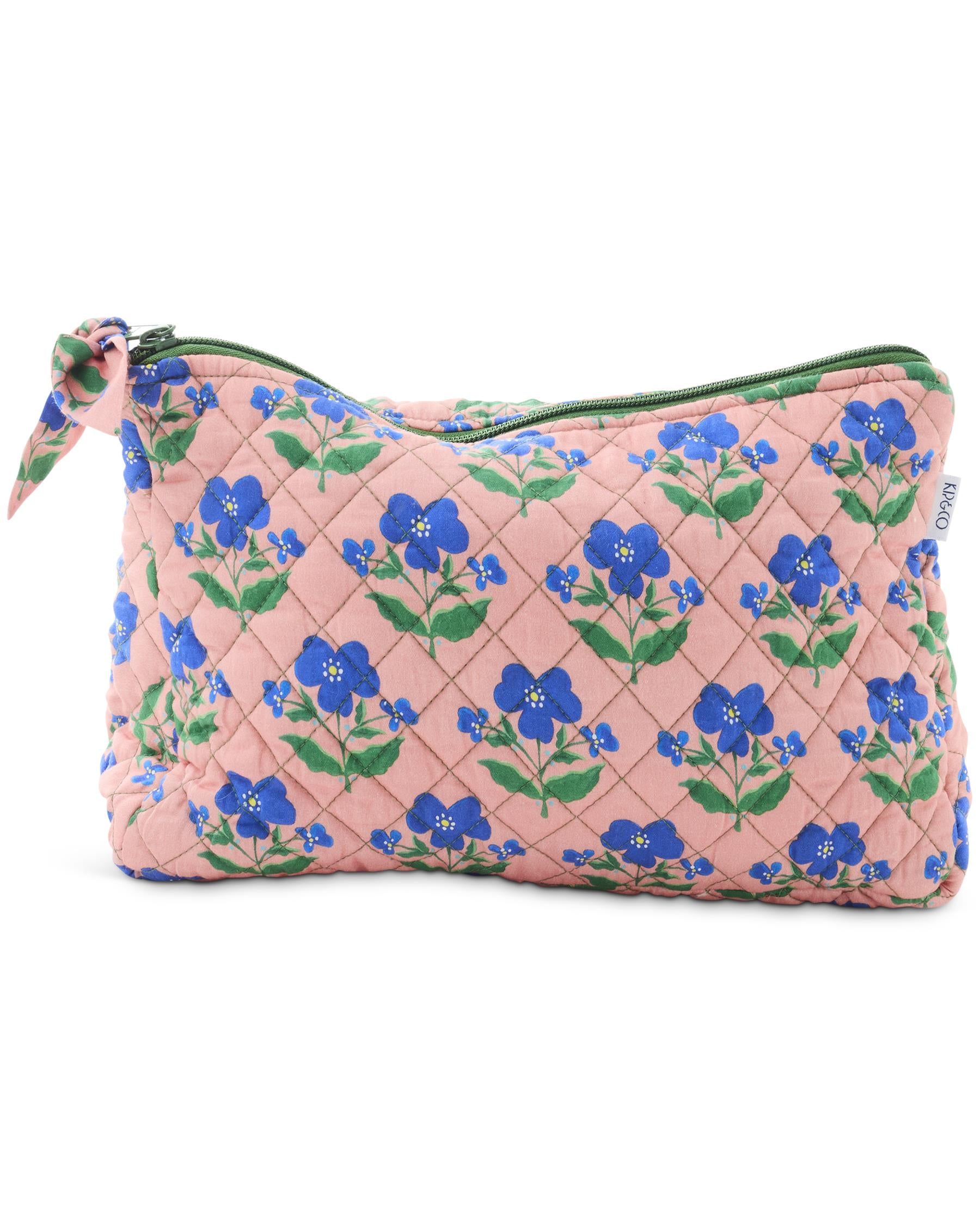 KIP & CO x ANNA SPIRO - QUILTED COTTON TOILETRY PURSE - INDIAN SUMMER ROSE