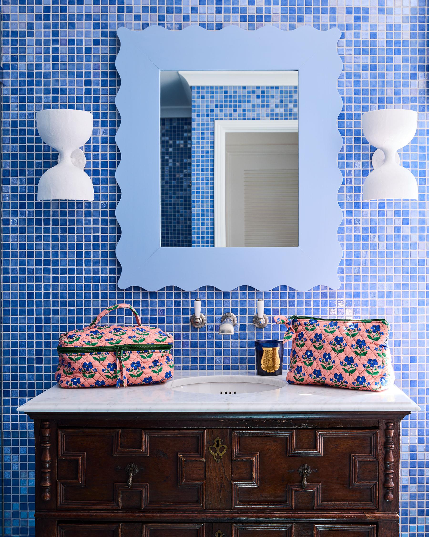 KIP & CO x ANNA SPIRO - QUILTED COTTON TOILETRY PURSE - INDIAN SUMMER ROSE