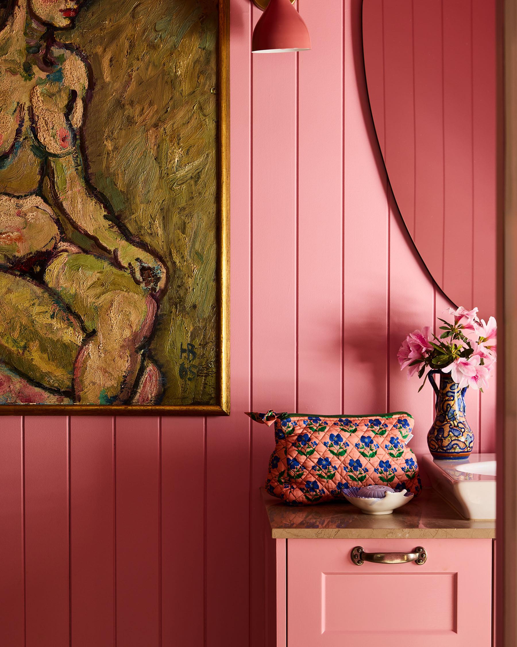 KIP & CO x ANNA SPIRO - QUILTED COTTON TOILETRY PURSE - INDIAN SUMMER ROSE