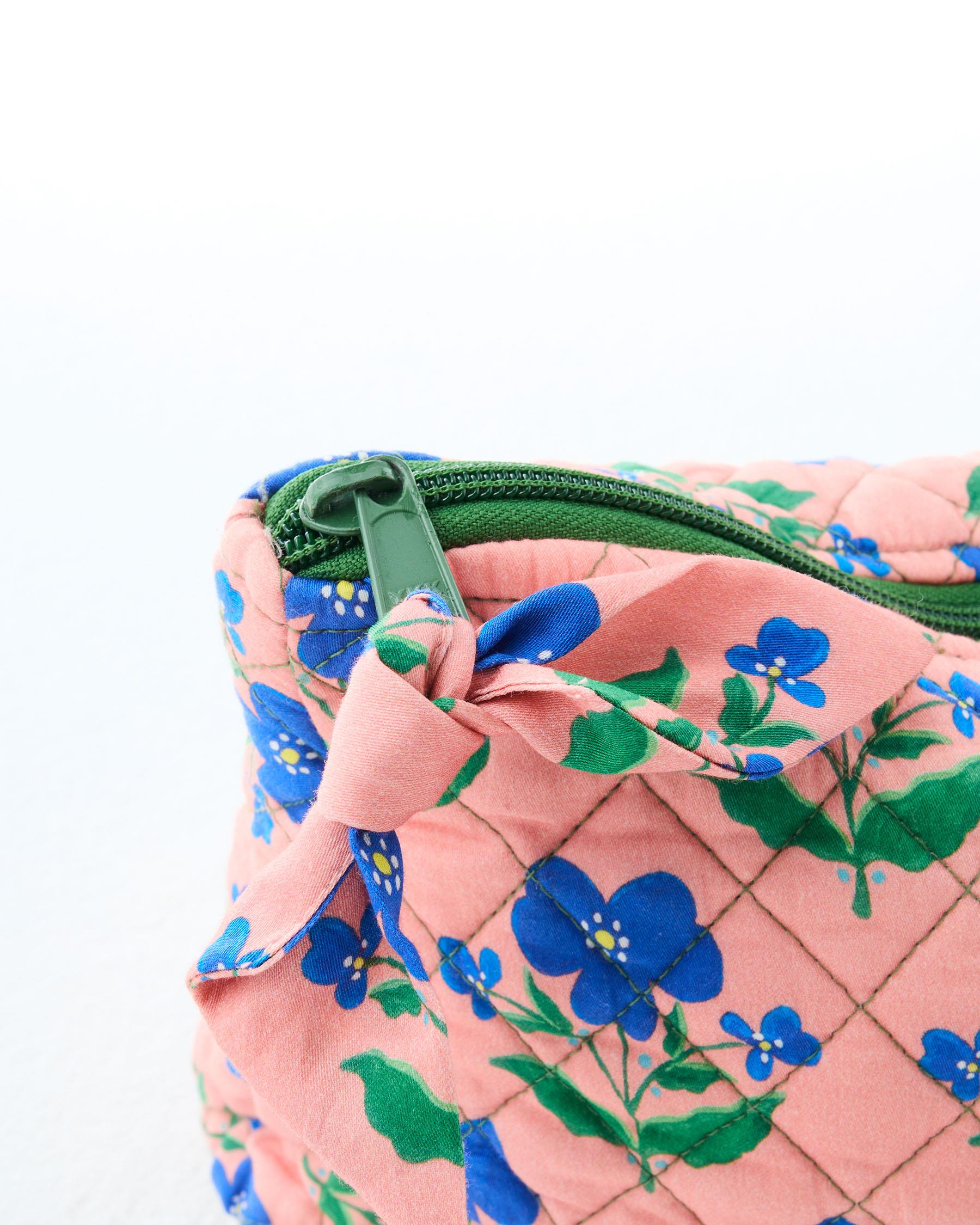 KIP & CO x ANNA SPIRO - QUILTED COTTON TOILETRY PURSE - INDIAN SUMMER ROSE
