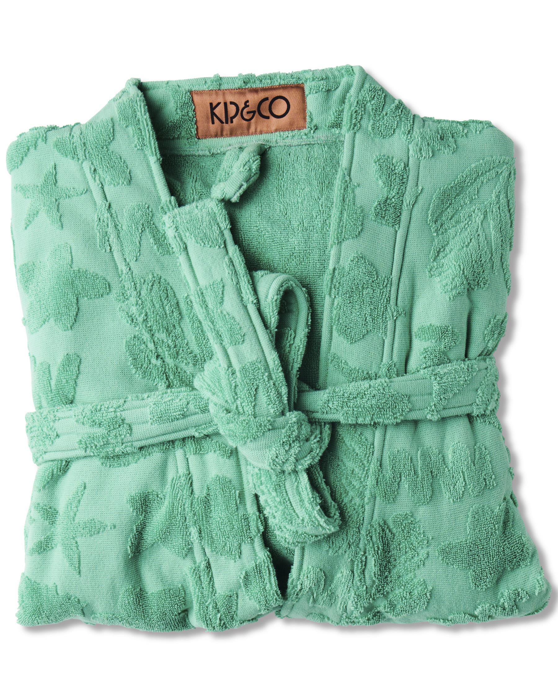 KIP & CO - S/M TERRY BATH ROBE - JADE ROCK POOL