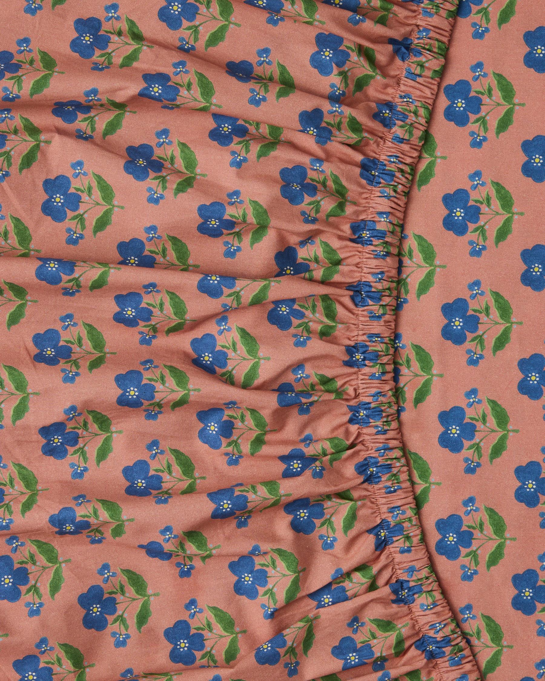 KIP & CO x ANNA SPIRO - ORGANIC COTTON FITTED SHEET - INDIAN SUMMER ROSE