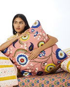 KIP & CO x ANNA SPIRO - EMBROIDERED CUSHION - ISABELLE SUNSET