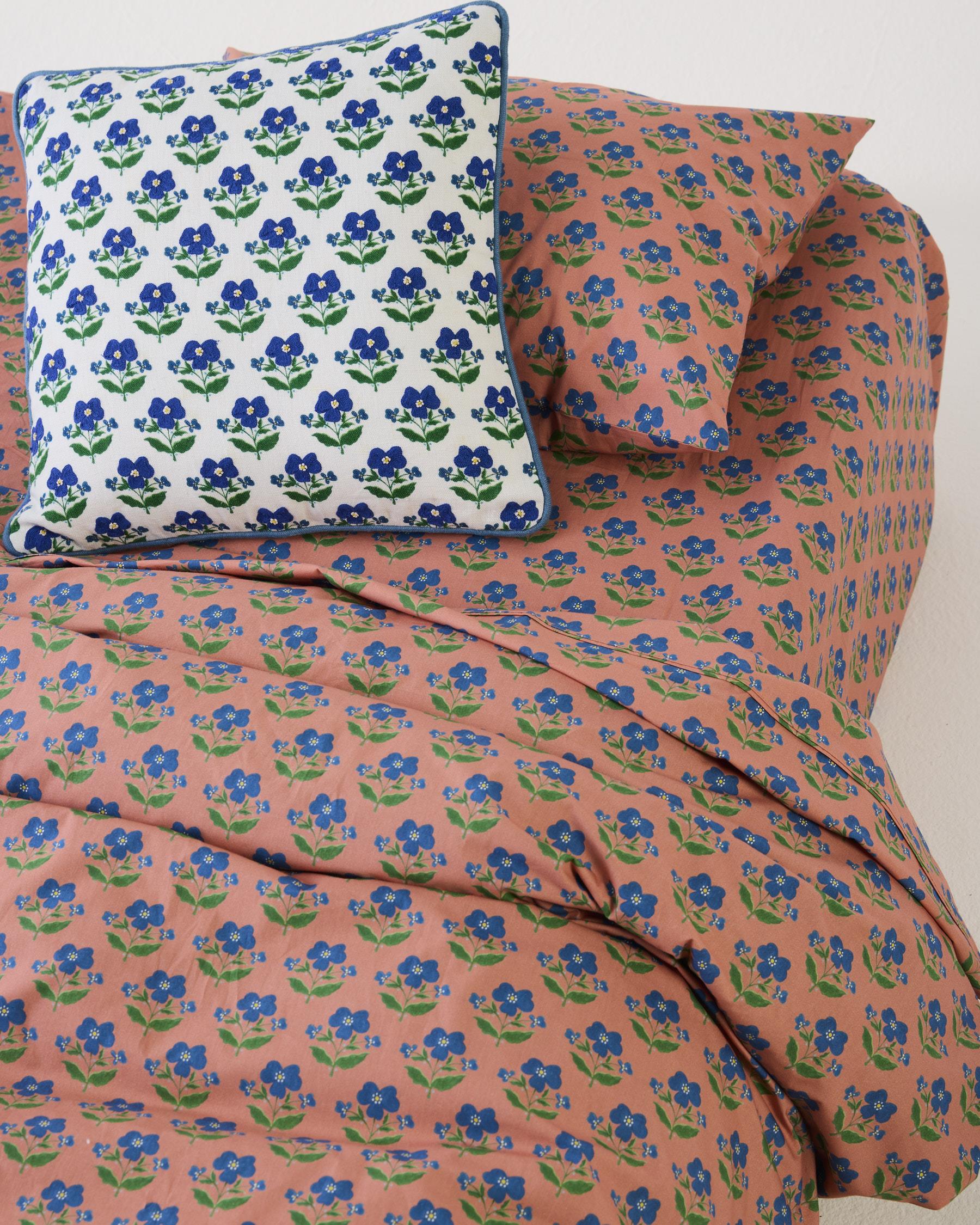 KIP & CO x ANNA SPIRO - ORGANIC COTTON FLAT SHEET - INDIAN SUMMER ROSE