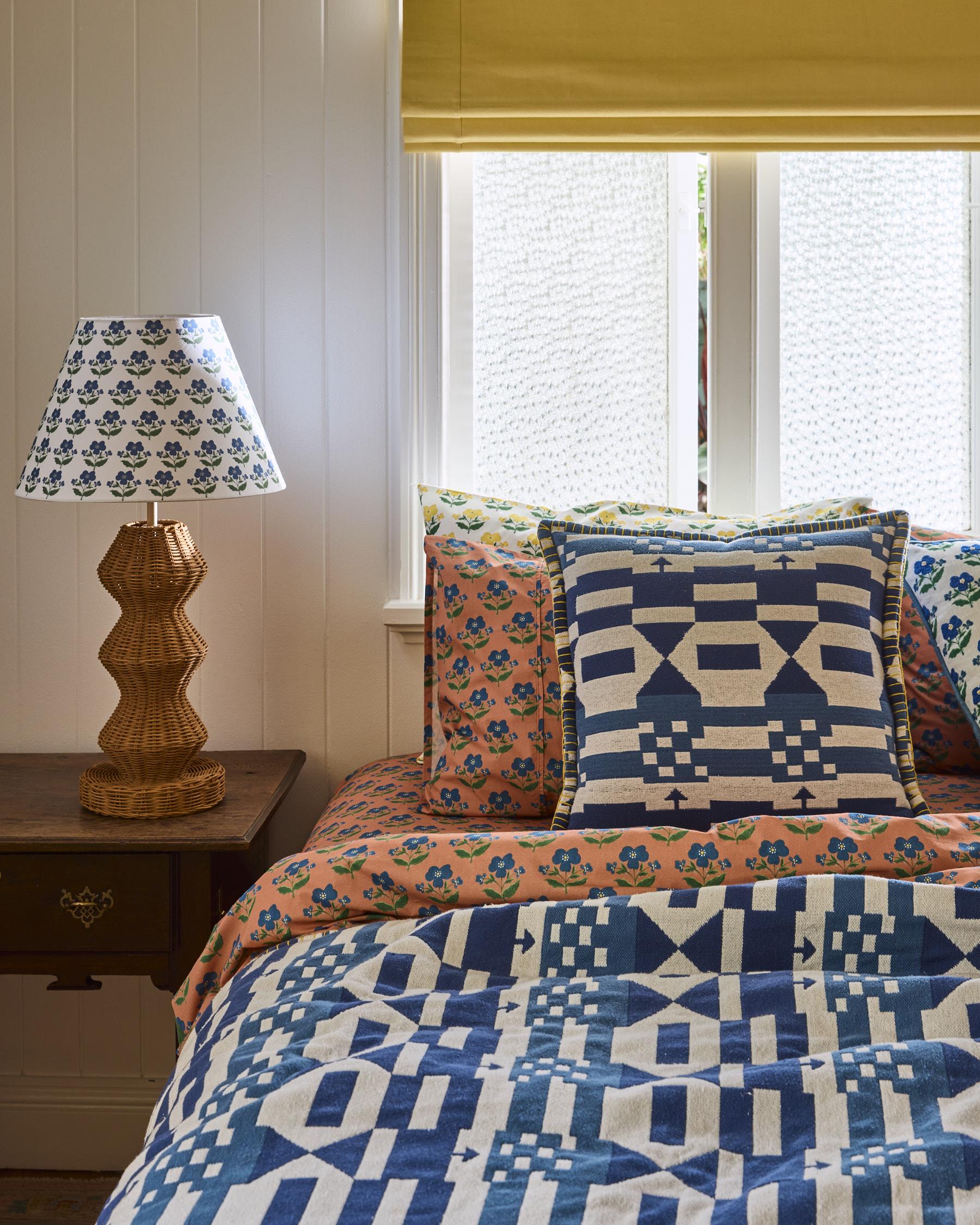 KIP & CO x ANNA SPIRO - ORGANIC COTTON FLAT SHEET - INDIAN SUMMER ROSE