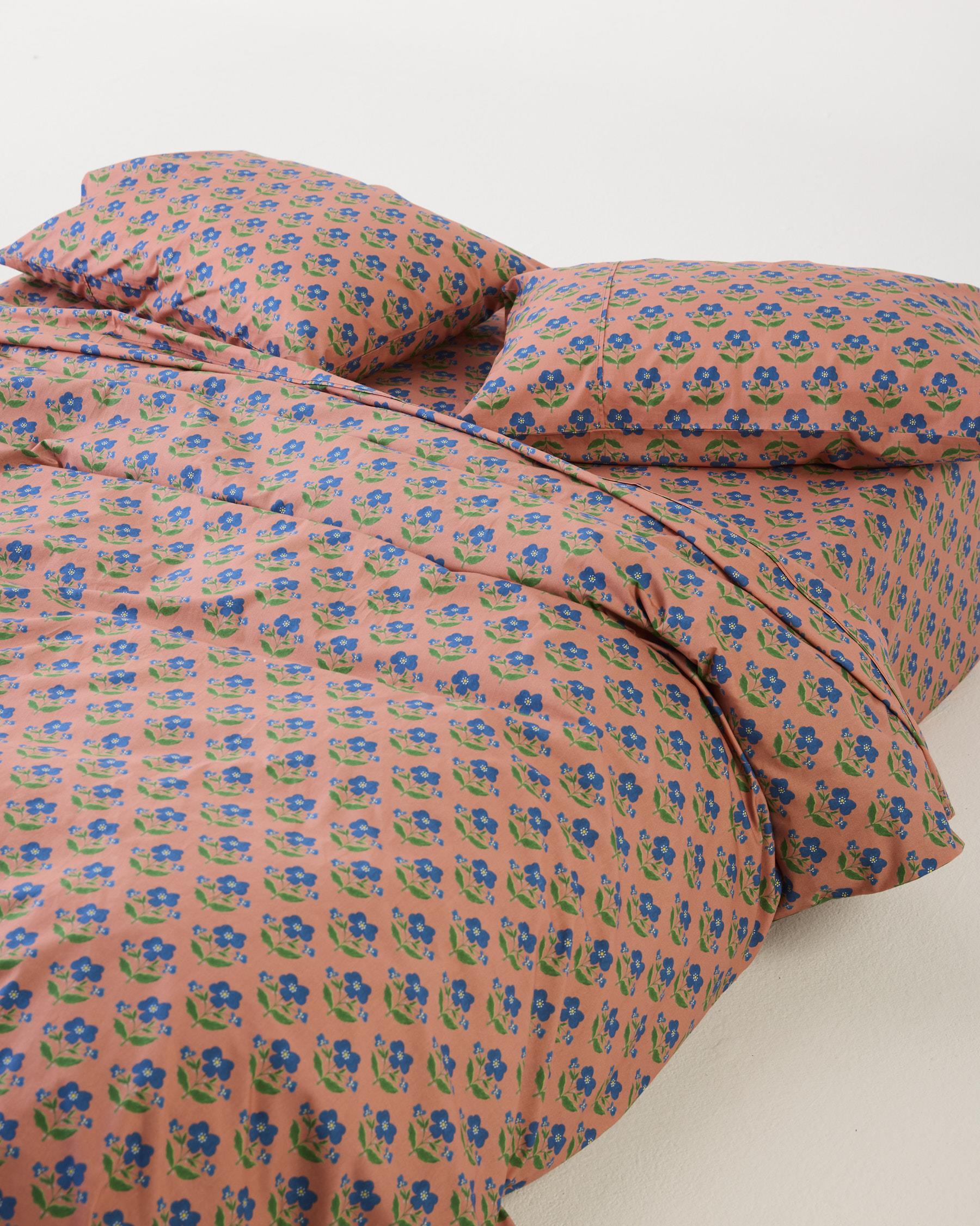 KIP & CO x ANNA SPIRO - ORGANIC COTTON FLAT SHEET - INDIAN SUMMER ROSE