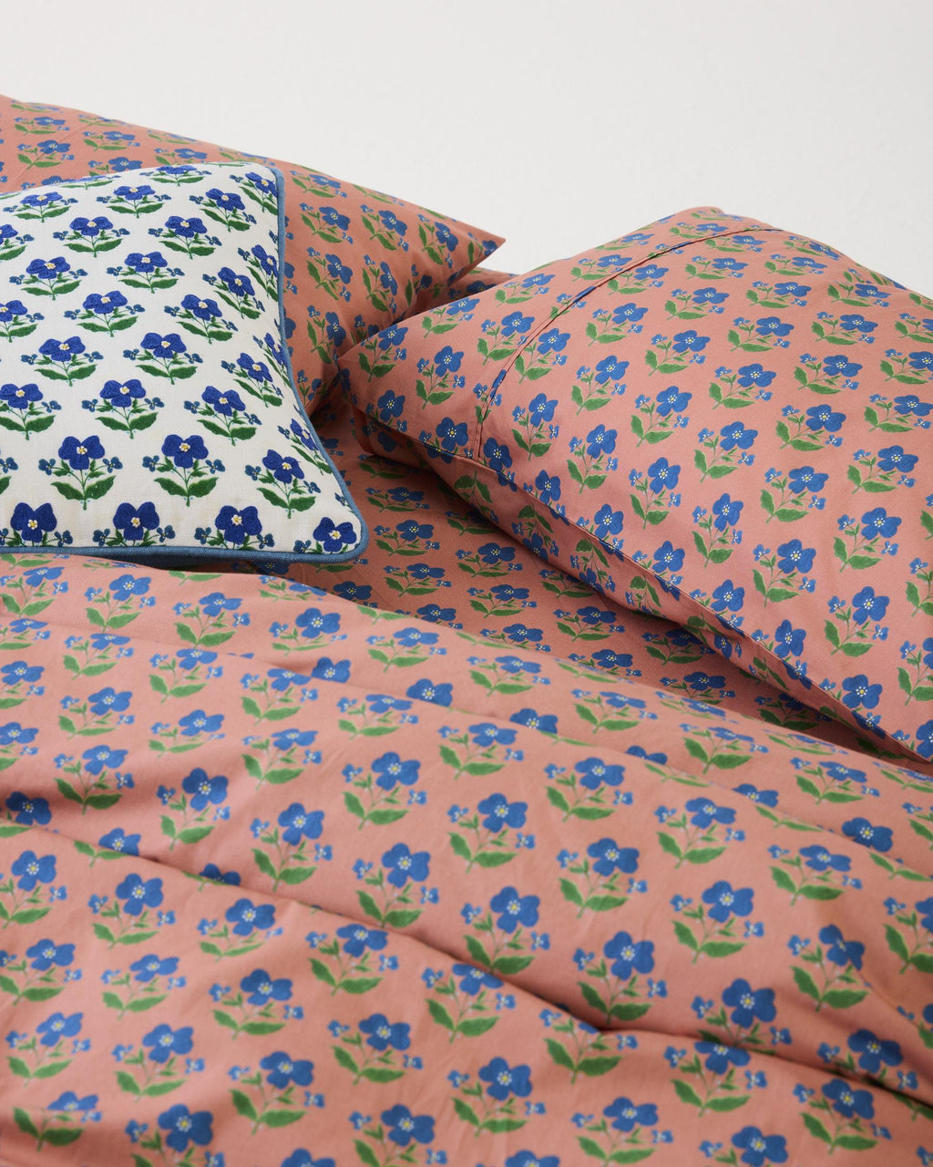 KIP & CO x ANNA SPIRO - ORGANIC COTTON 2P STD PILLOWCASE SET - INDIAN SUMMER ROSE