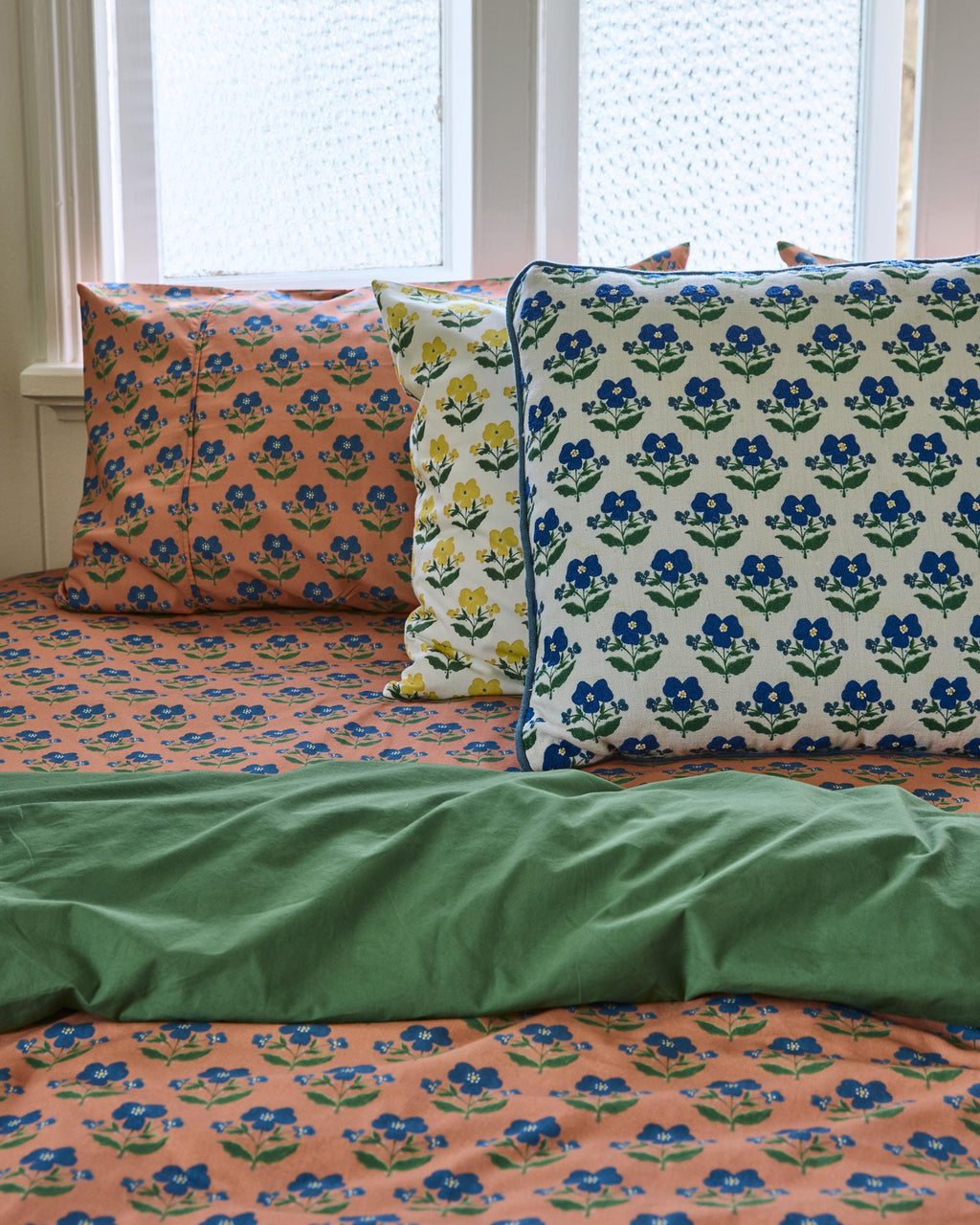 KIP & CO x ANNA SPIRO - ORGANIC COTTON 2P STD PILLOWCASE SET - INDIAN SUMMER ROSE