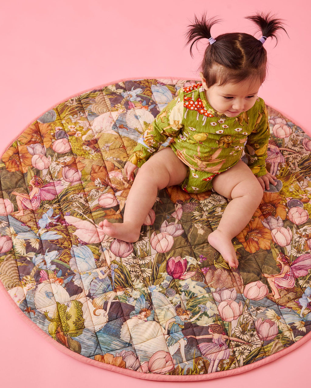 KIP & CO X FAIRYLAND - QUILTED BABY PLAY MAT - FAIRY GARDEN