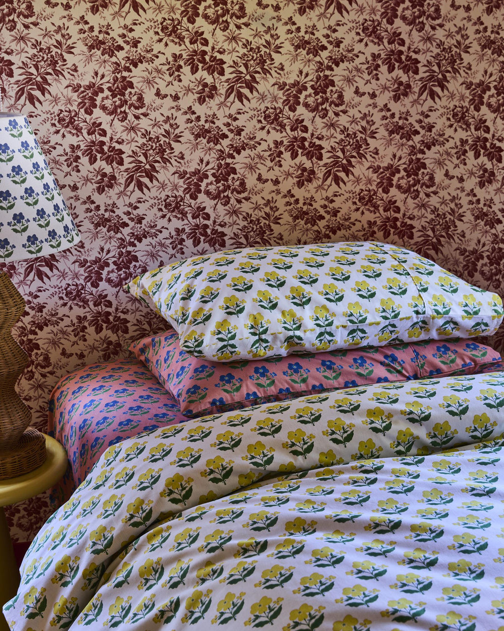 KIP & CO x ANNA SPIRO - ORGANIC COTTON 2P STD PILLOWCASE SET - INDIAN SUMMER YELLOW
