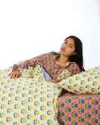 KIP & CO x ANNA SPIRO - ORGANIC COTTON 2P STD PILLOWCASE SET - INDIAN SUMMER YELLOW