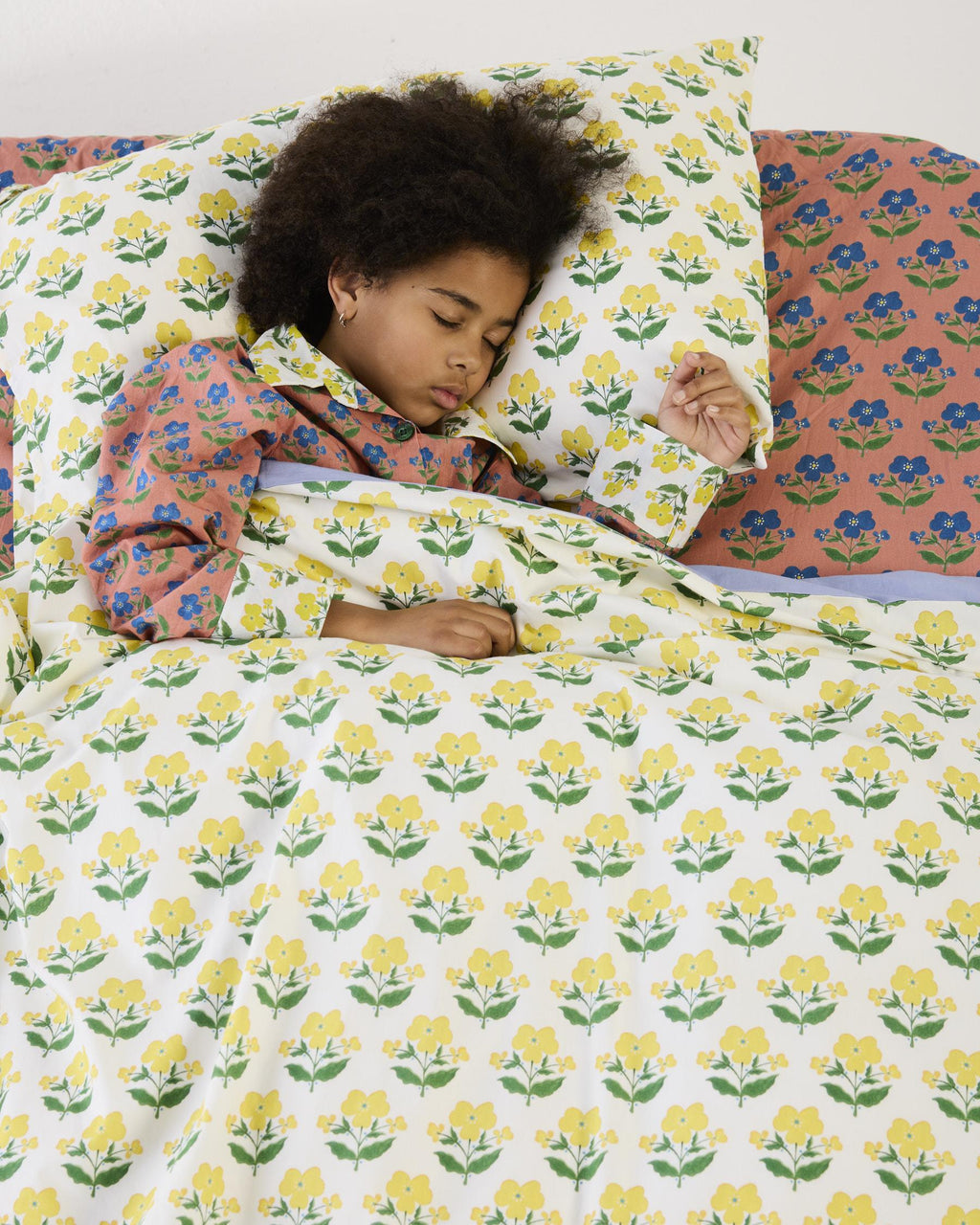 KIP & CO x ANNA SPIRO - ORGANIC COTTON 2P STD PILLOWCASE SET - INDIAN SUMMER YELLOW