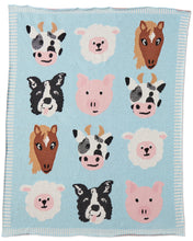 Load image into Gallery viewer, KIP &amp; CO - COTTON KNITTED BLANKET - FARM FRIENDS
