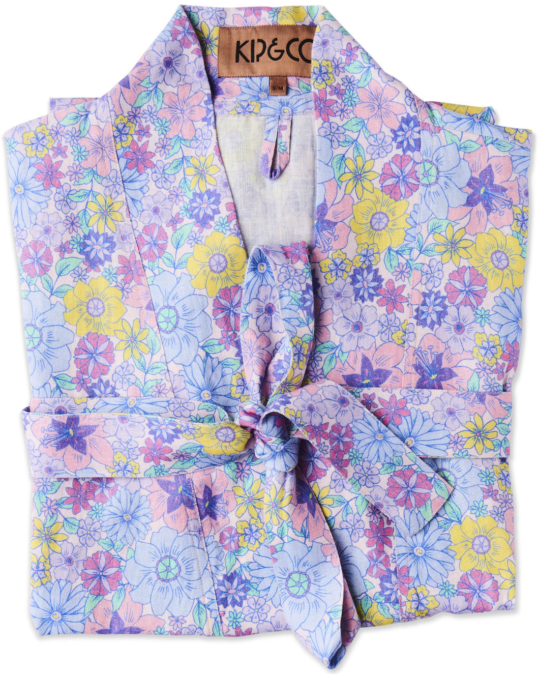 KIP & CO - S/M LINEN ROBE - BUNCH OF FUN