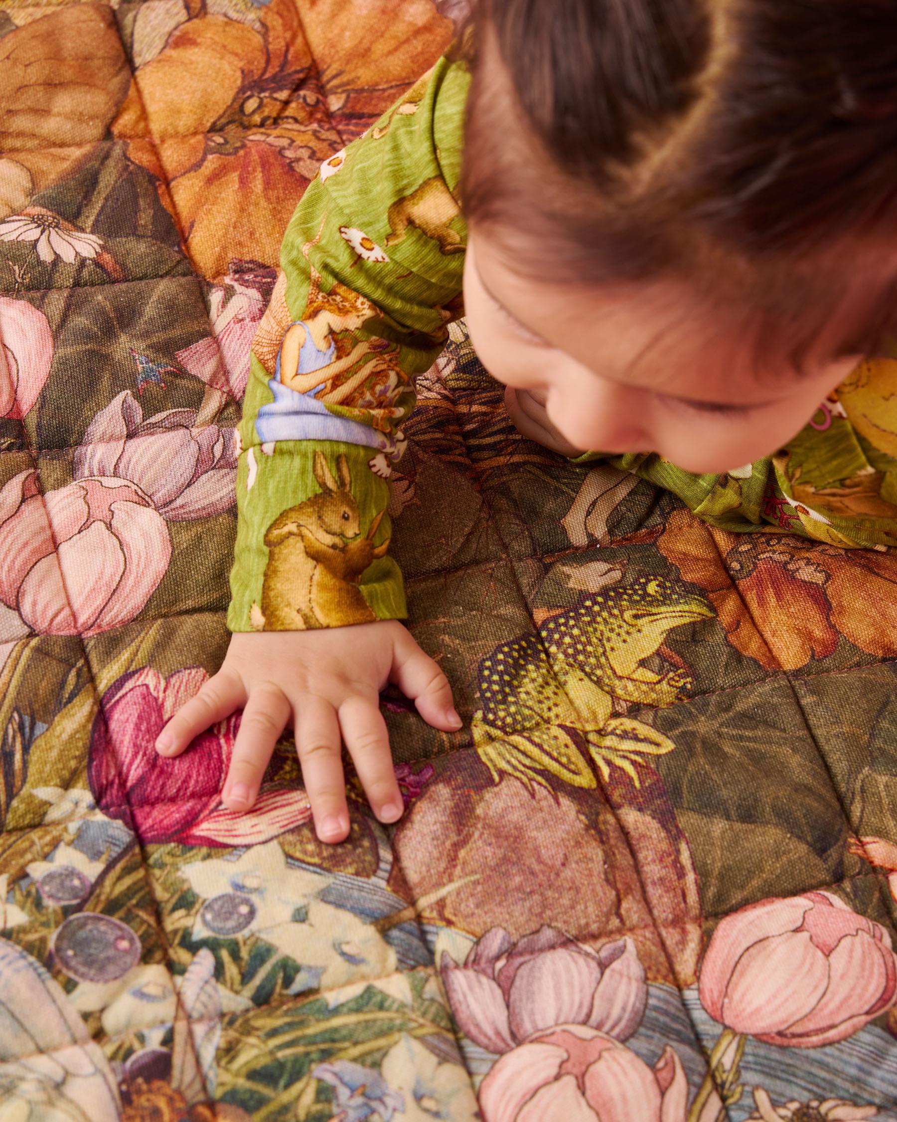 KIP & CO X FAIRYLAND - QUILTED BABY PLAY MAT - FAIRY GARDEN