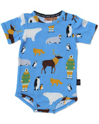 KIP & CO - ORGANIC SHORT SLEEVE ROMPER - ARCTIC CIRCLE