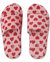 Load image into Gallery viewer, KIP &amp; CO - QUILTED VELVET ADULT SLIPPERS - I HEART YOU
