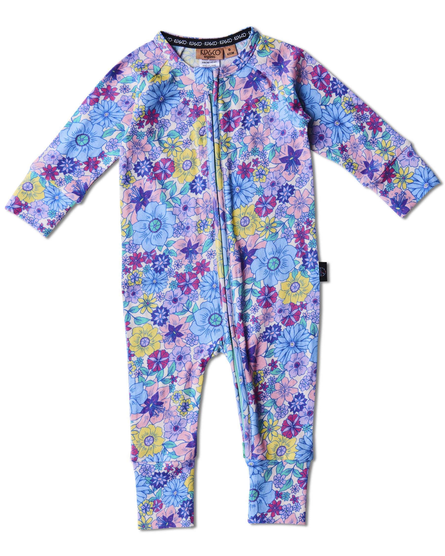 KIP & CO - ORGANIC LONG SLEEVE ZIP ROMPER - BUNCH OF FUN