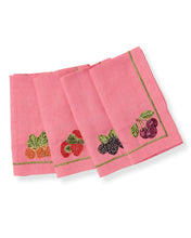 Load image into Gallery viewer, KIP &amp; CO - EMBROIDERED LINEN 4P NAPKIN SET - BERRY BLISS
