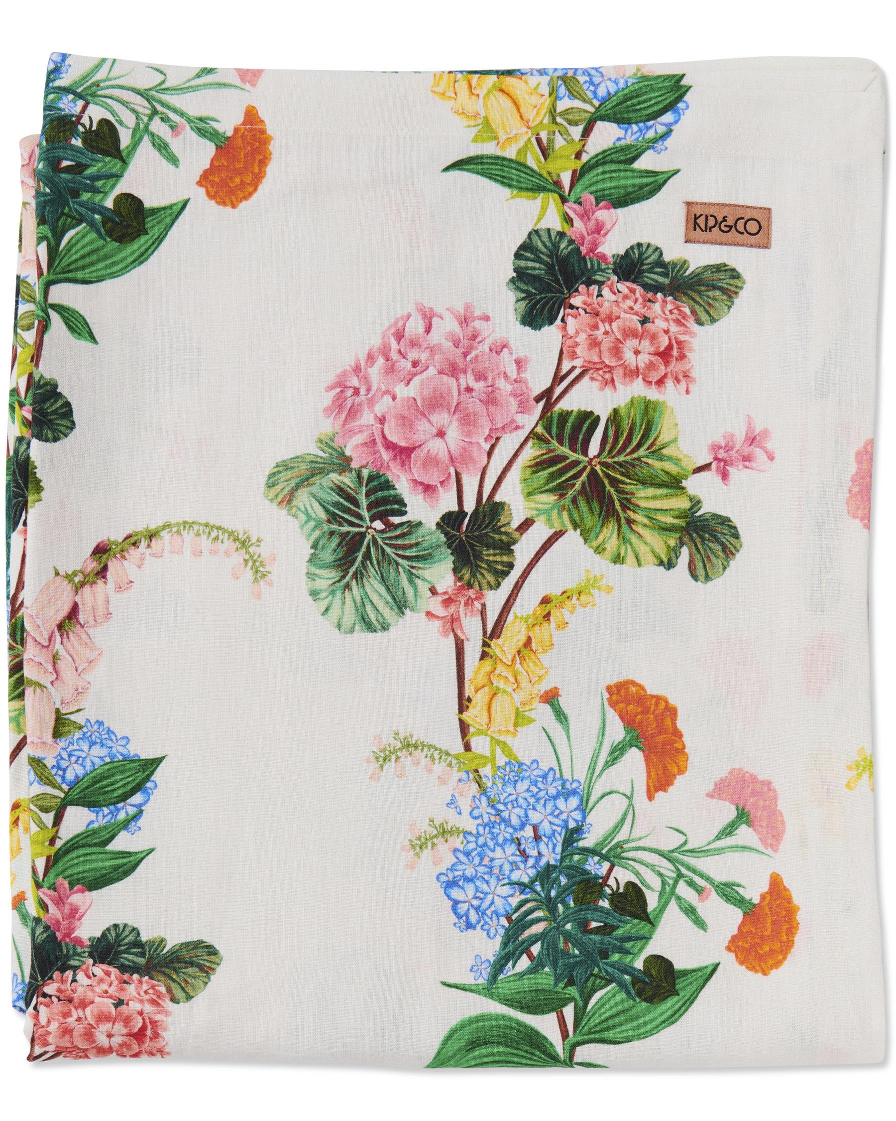 KIP & CO - ROUND LINEN TABLECLOTH -  BOUQUET BEAUTY