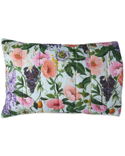 KIP & CO - REVERSIBLE LINEN QUILTED PILLOWCASES 2P STD - SPRING IN THE AIR