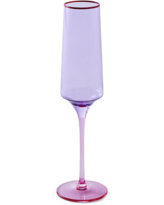 KIP & CO - COLOUR BLOCK CHAMPAGNE GLASS 2P SET - LILAC