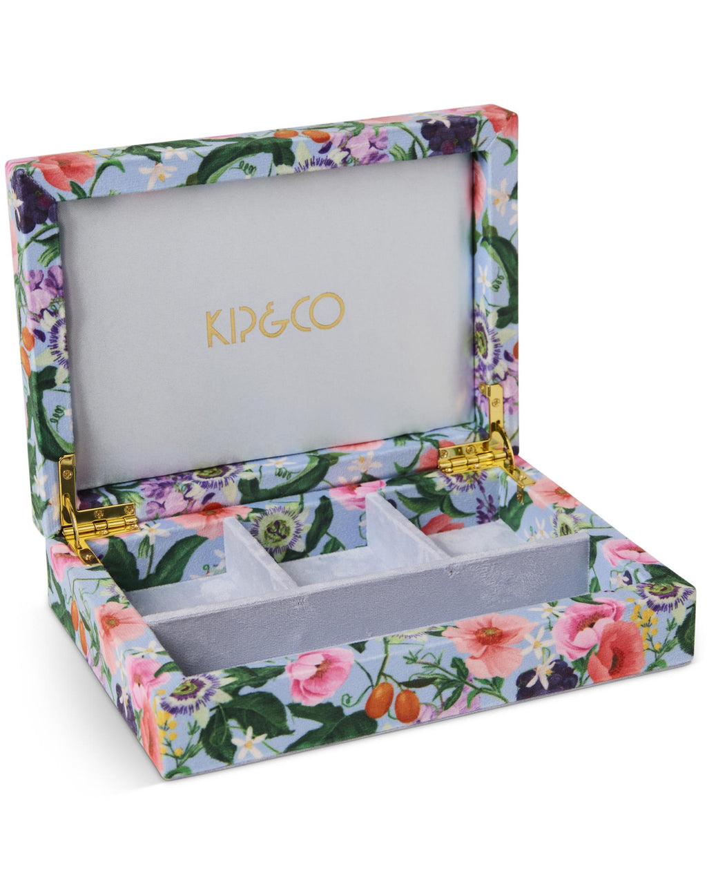 KIP & CO - SMALL VELVET JEWELLERY BOX - SPRING IN THE AIR