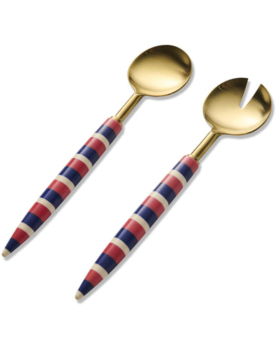 KIP & CO - BRASSERIE SALAD SERVERS - CRETE STRIPE