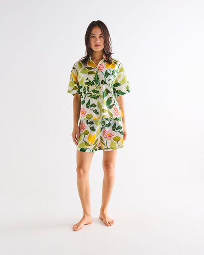 KIP & CO - ADULT ORGANIC COTTON SHORT SLEEVE SHIRT & SHORT PYJAMA SET - WANDER
