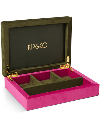 KIP & CO - SMALL VELVET JEWELLERY BOX - PRICKLY PEAR