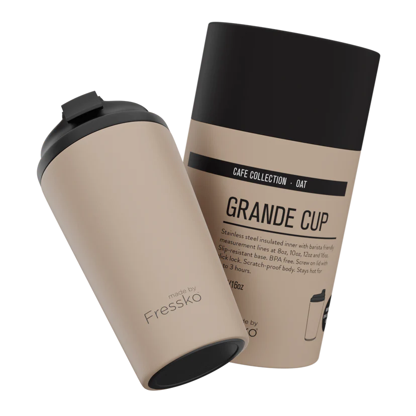 MADE BY FRESSKO - GRANDE REUSABLE COFFEE CUP 475ML/16OZ - OAT