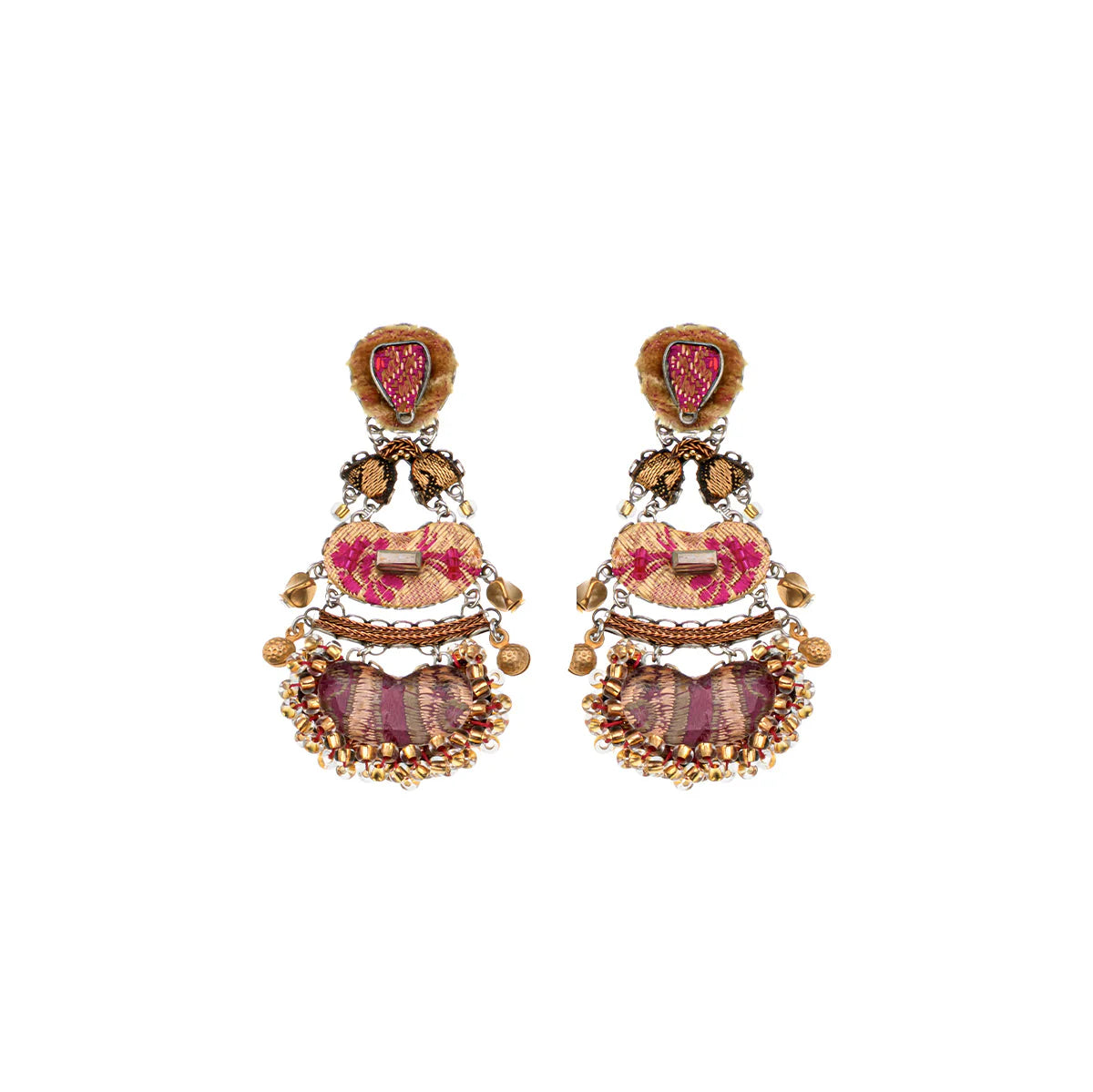 AYALA BAR - PLUM WINE SET - STATEMENT BEADED EARRINGS - PRUNOS