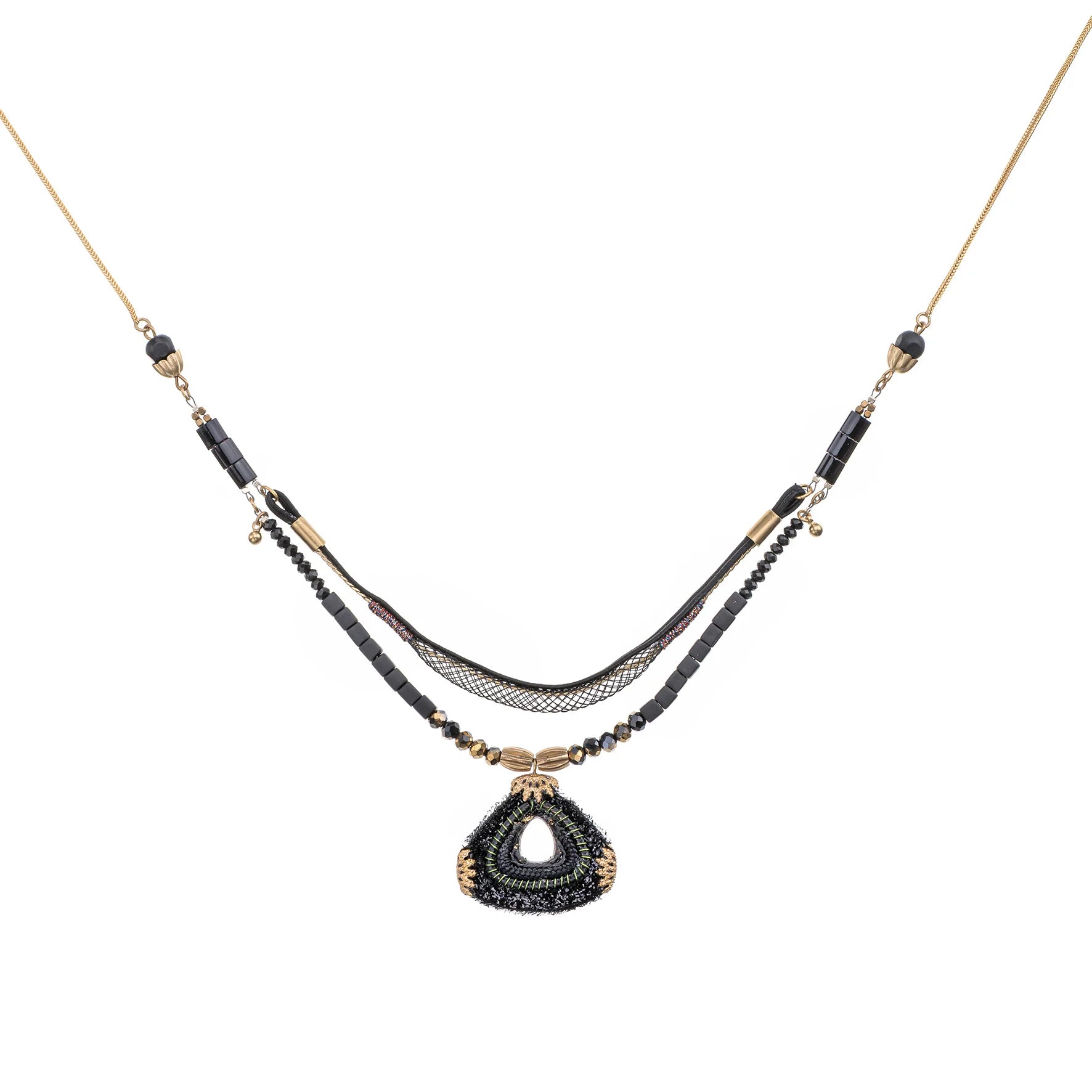 AYALA BAR - GILDED BLACK SET - ZAFFIRA NECKLACE