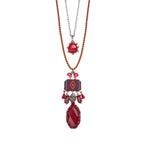 AYALA BAR - CRIMSON FIRE SET - LONG PENDANT NECKLACE - BRASIER