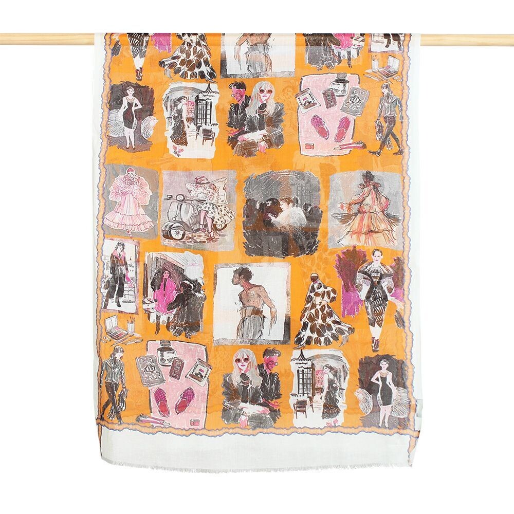 dlux Harper retro scarf tangerine