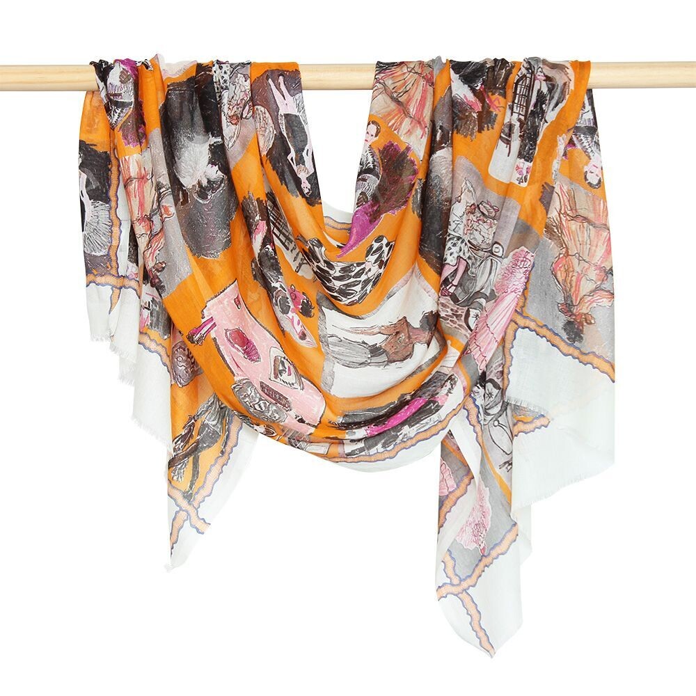 dlux Harper retro scarf tangerine