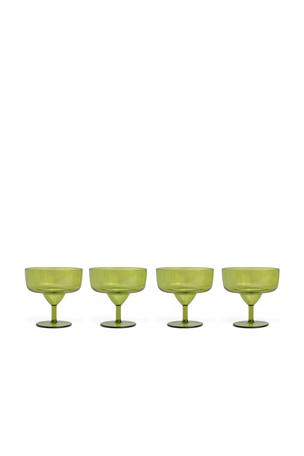 HERE'S HOW - THE RUE MARGARITA ACRYLIC GLASS SET OF 4 - OLIVE