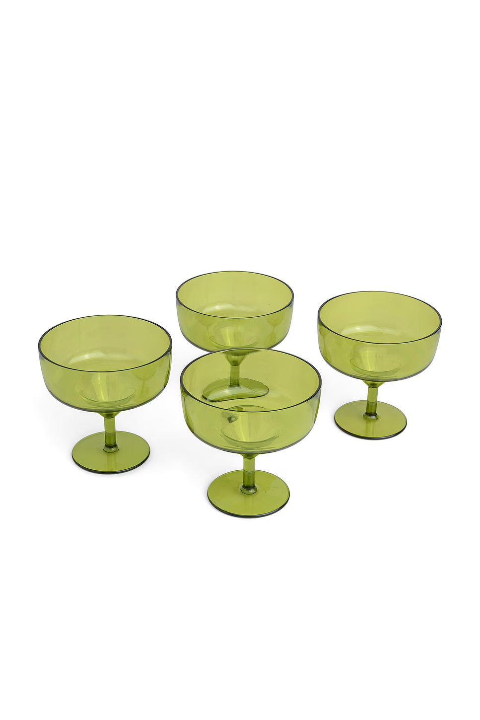 HERE'S HOW - THE RUE MARGARITA ACRYLIC GLASS SET OF 4 - OLIVE
