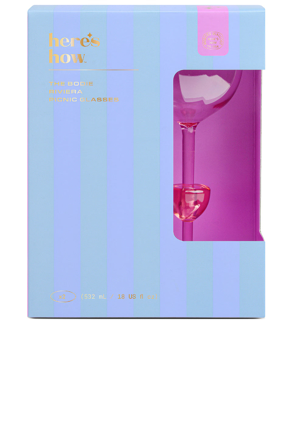 HERE'S HOW - THE BODIE RIVIERA ACRYLIC GLASS SET OF 2 - LILAC