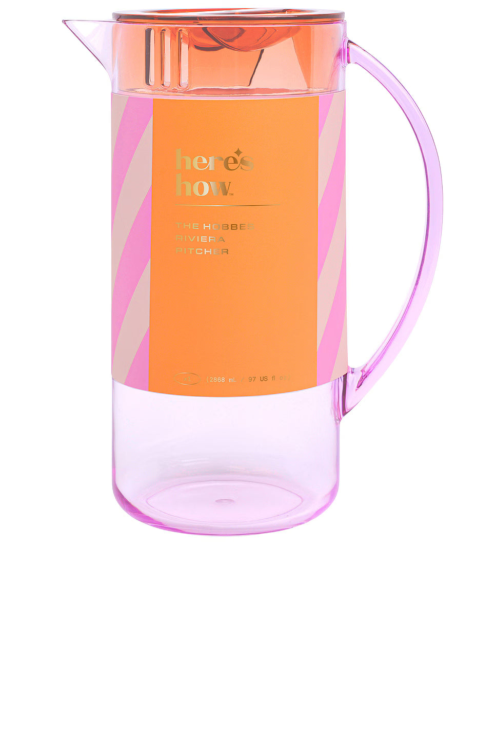 HERE'S HOW - THE HOBBES ACRYLIC PITCHER - LILAC + ORANGE