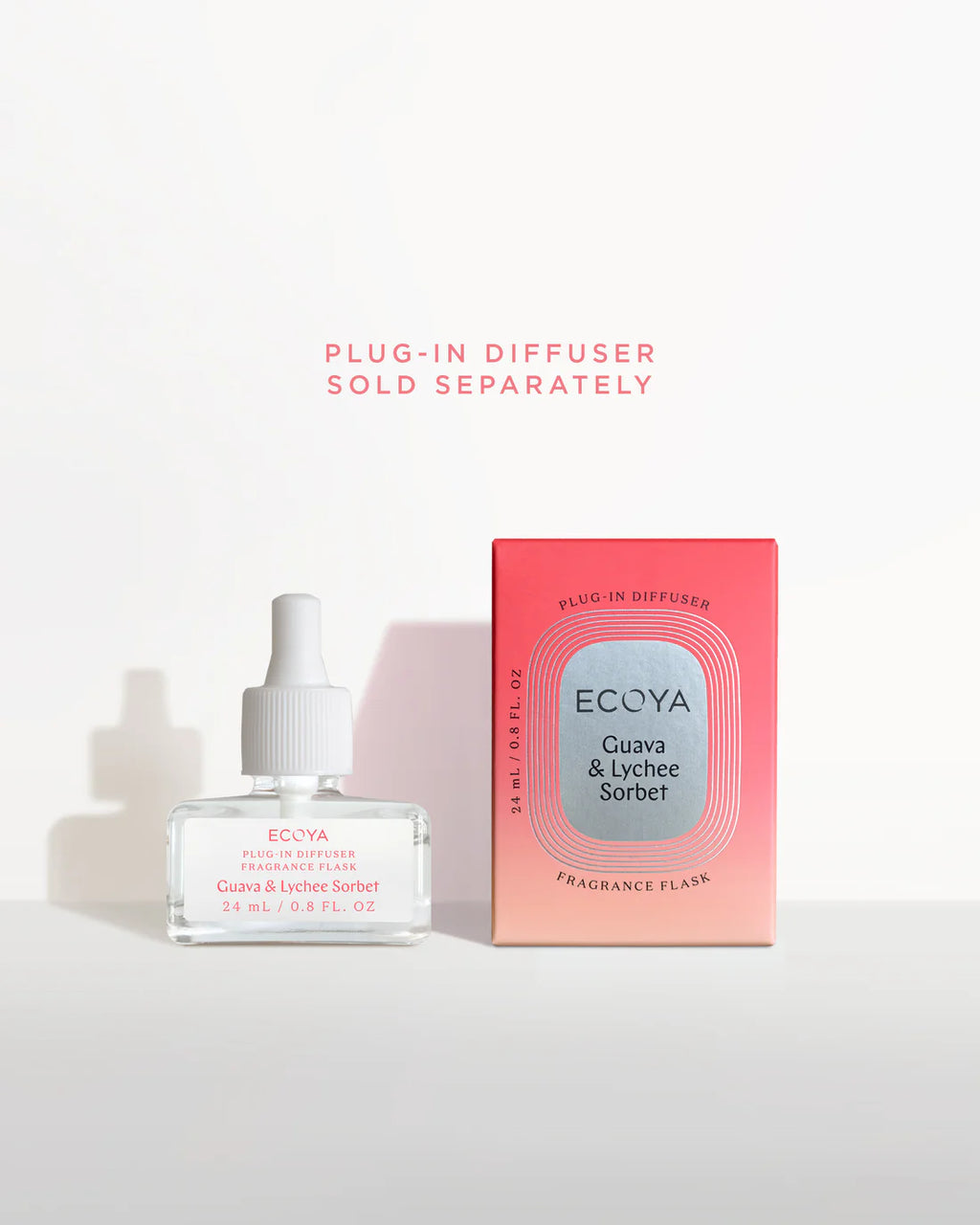 ECOYA - PLUG IN DIFFUSER FRAGRANCE FLASK - GUAVA & LYCHEE SORBET