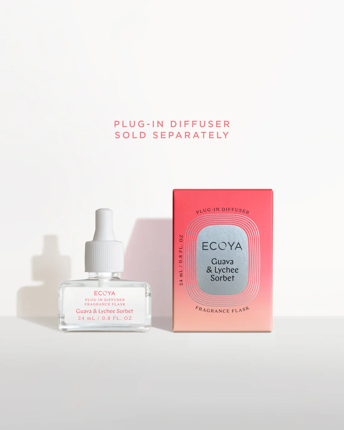 ECOYA - PLUG IN DIFFUSER FRAGRANCE FLASK - GUAVA & LYCHEE SORBET