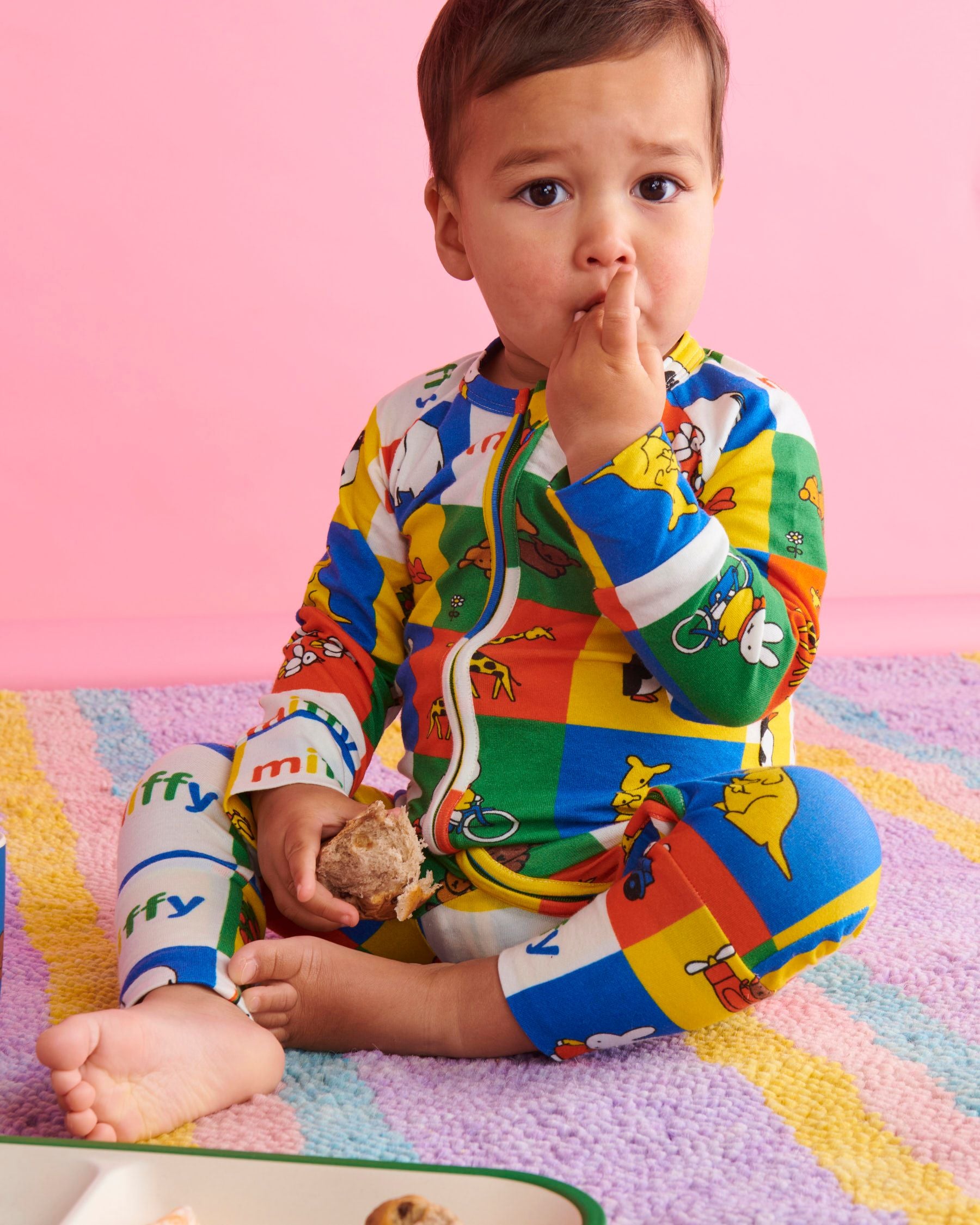 KIP & CO x MIFFY - MIFFY'S ADVENTURES ORGANIC COTTON LONG SLEEVE ZIP ROMPER
