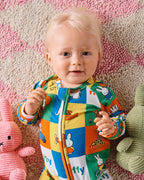KIP & CO x MIFFY - MIFFY'S ADVENTURES ORGANIC COTTON LONG SLEEVE ZIP ROMPER