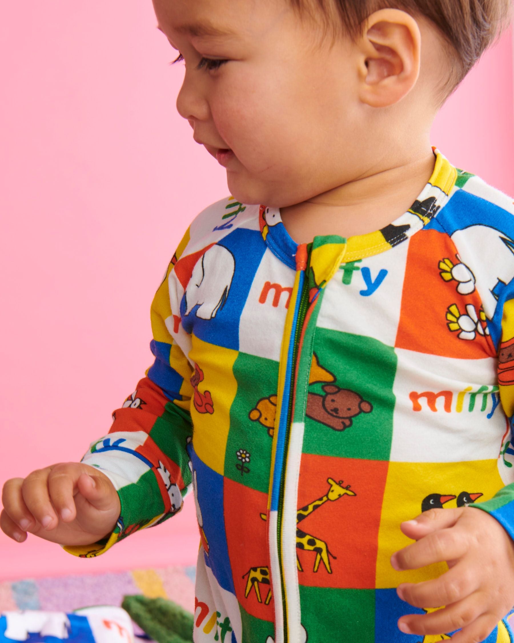 KIP & CO x MIFFY - MIFFY'S ADVENTURES ORGANIC COTTON LONG SLEEVE ZIP ROMPER
