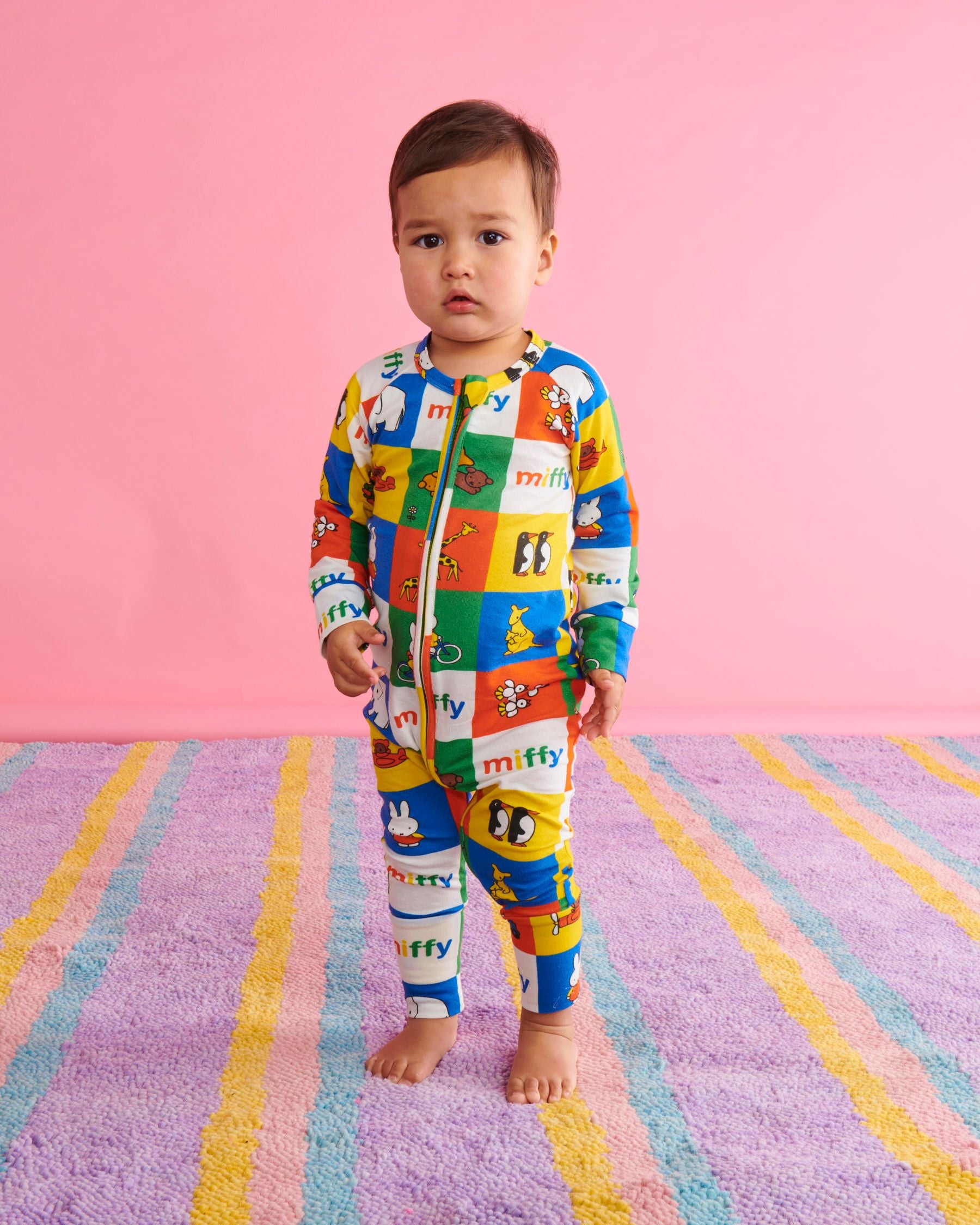 KIP & CO x MIFFY - MIFFY'S ADVENTURES ORGANIC COTTON LONG SLEEVE ZIP ROMPER